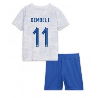 Frankrike Ousmane Dembele #11 Replika babykläder Bortaställ Barn VM 2022 Kortärmad (+ korta byxor)